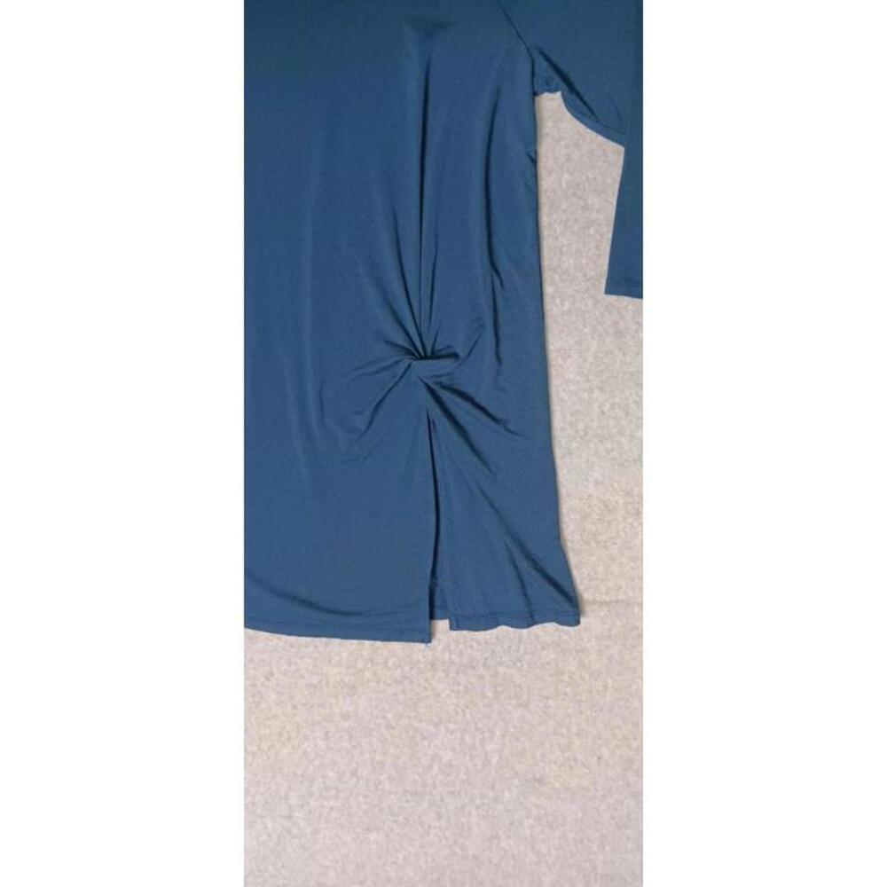 Anthropologie Cupio 3/4 Sleeve Tunic Blouse Womens Size Large Blue Tie Waist... - Picture 5 of 10